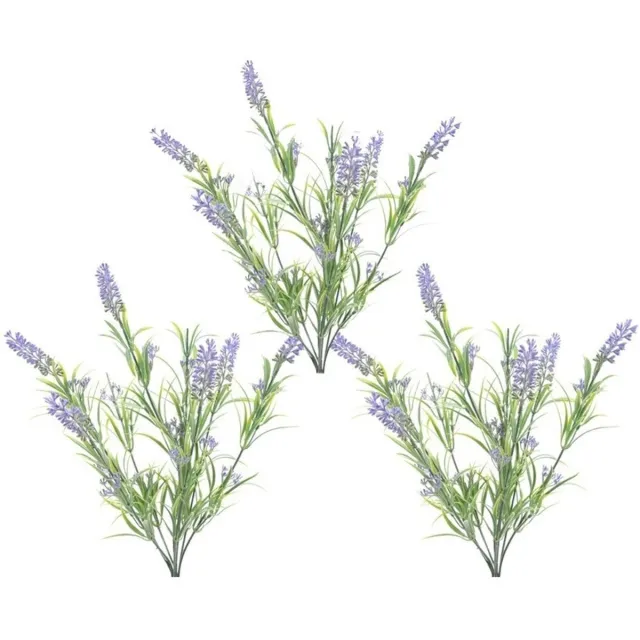 Shoppartners Lavendel kunstplant bundeltje - 3x - bosje - paars - 44 cm Lila