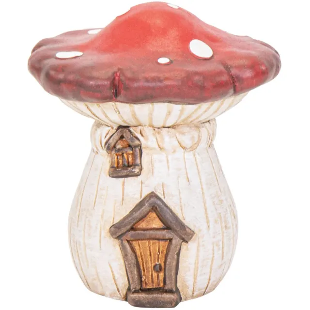 Mega Collections Mega Collection tuinkabouter paddestoel huisje - D28 x H35 cm - decoratieve tuin beeldjes Multi