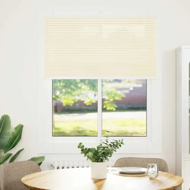 vidaXL Plissé rolgordijn 105x150cm stofbreedte 104,4cm polyester crème