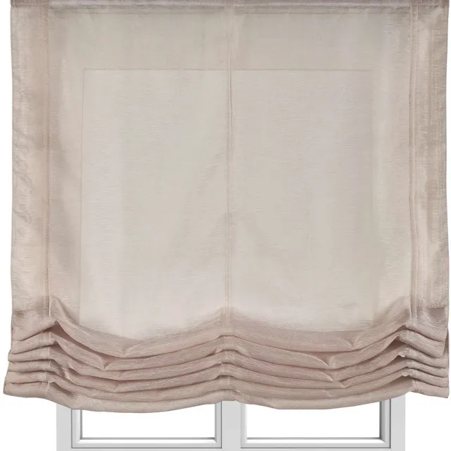 Storesdeco Vouwgordijn effen zonder stokken, basis doorschijnend, Beige 150x175 cm
