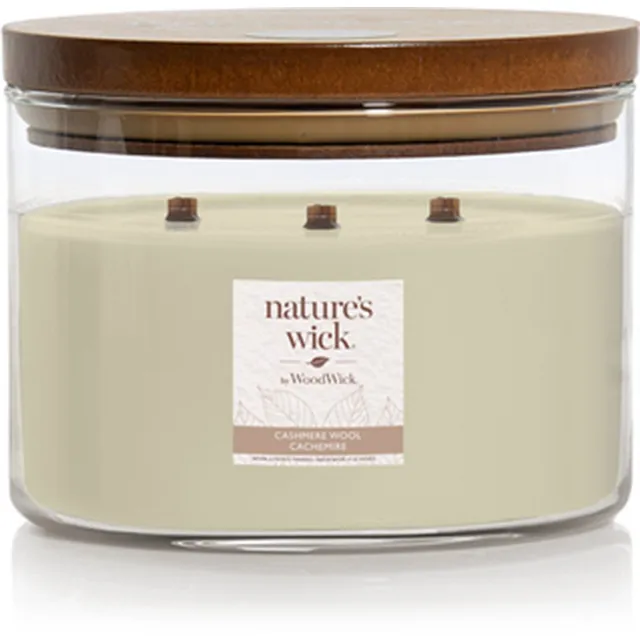 Nature's Wick Cashmere Wool Large 3 Wick Tumbler Wit