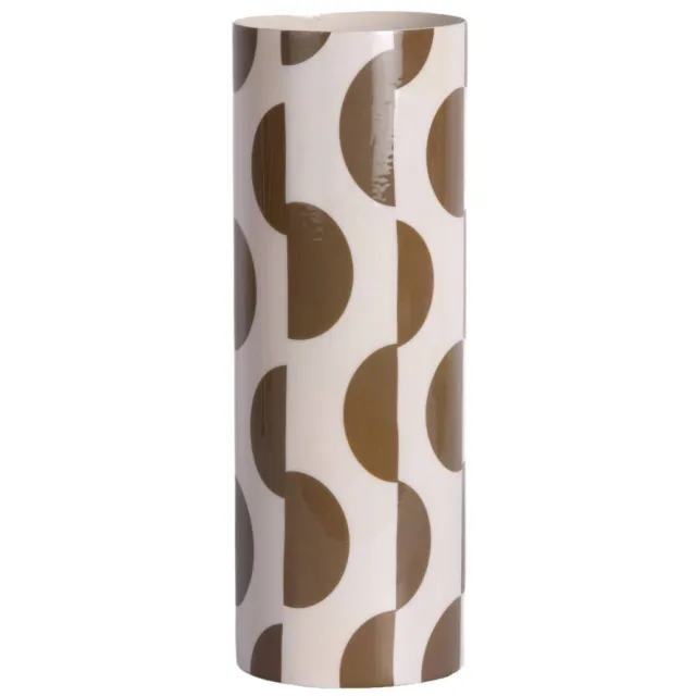 Present Time vaas Dublin Discs 9x25,5 cm - mokkabruin/wit mokkabruin, wit