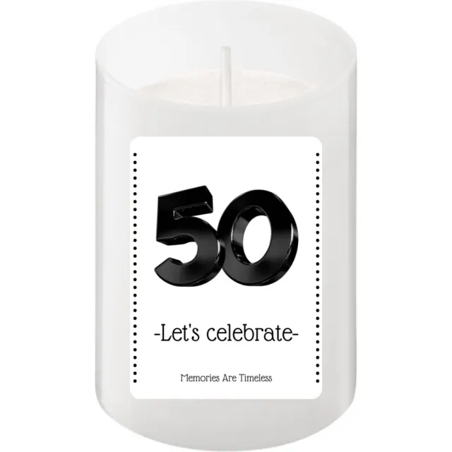 Memories Are Timeless Cadeau Kaarsje 50 Jaar Abraham Sarah | Perfect voor 50ste Verjaardag | 24 Branduren 50 let's celebrate