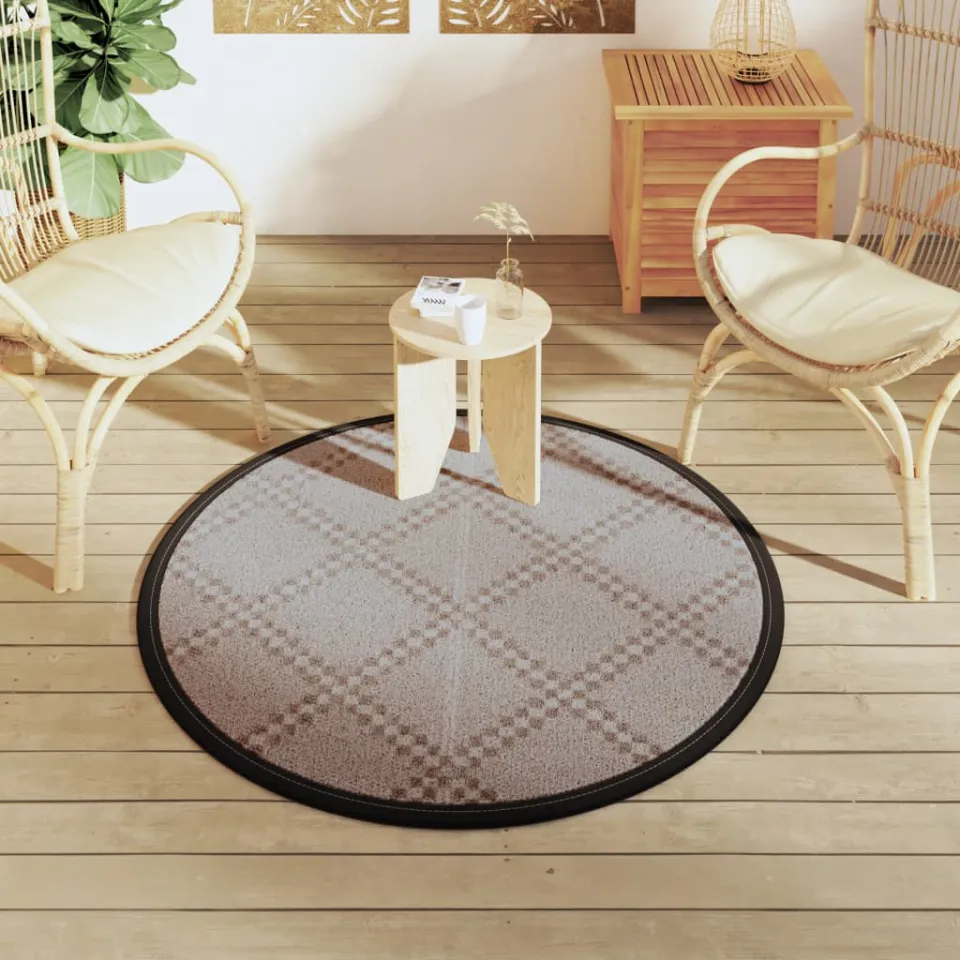vidaXL Buitenkleed ARAKIL Ø 120 cm polypropeen bruin, foto 3