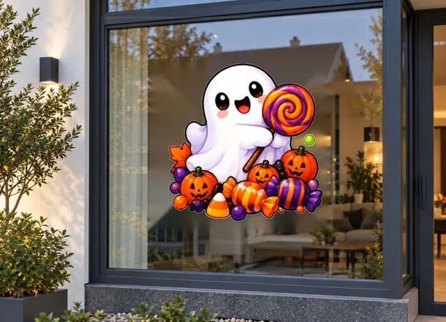 De Stickerman Halloween Raamsticker 30cm Breed Herbruikbaar Weerbestendig (KV13) Multi