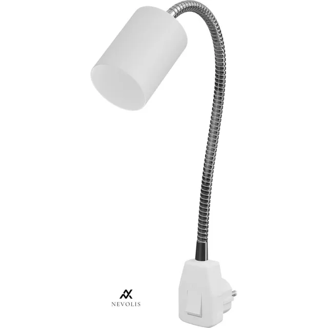 Nevolis Wandcontactdooslamp leeslamp WAIKA zwanenhals schakelaar wit 1x GU10 max 60W draaibaar werklamp stekkerlamp stekkerspot stekkerdooslamp stopcontactlamp . multi-color