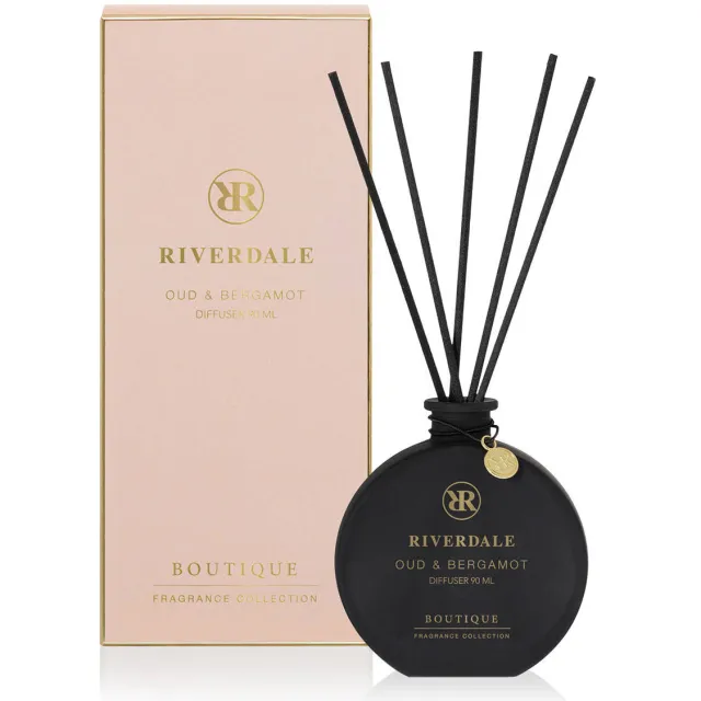 Riverdale Boutique geurstokjes Oud & Bergamot roze, 90 ml