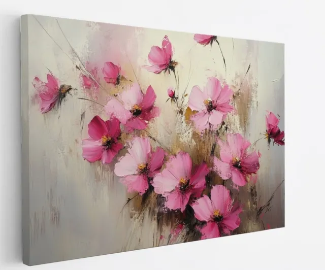 Saammp Canvas Schilderij - Wilde Bloemen in Weide - Natuur - 40x30 - Foto op canvas - Wanddecoratie - Muurdecoratie Woonkamer - Kantoor Decoratie Multicolor