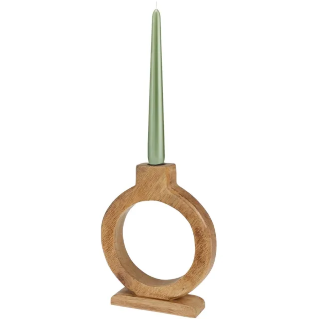 H&S Decoration Home & Styling Kaarshouder - mangohout - 16 x 21 cm - kandelaar - bruin