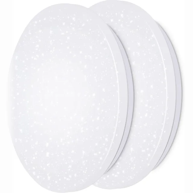 Oraymin 2 Stuks Dimbare Plafondlamp Ø28 cm – 24W 2400LM – Met Afstandsbediening Wit