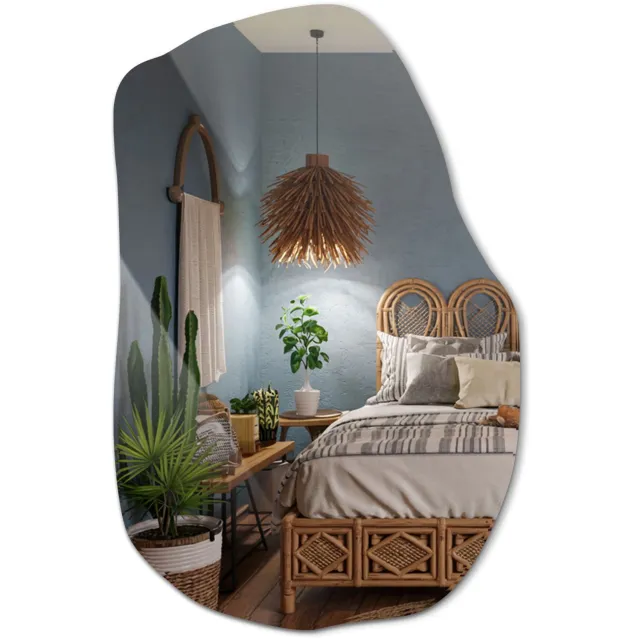 WallMuralia Asymmetrische spiegel - 90 x 58,5 cm - Onregelmatige spiegel - Spiegel met onregelmatige vorm - Decoratieve wandspiegel