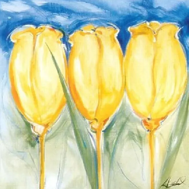 Avant Art poster Avant Art Alfred Gockel - Gele tulpen 70 x 70 cm diverse kleuren