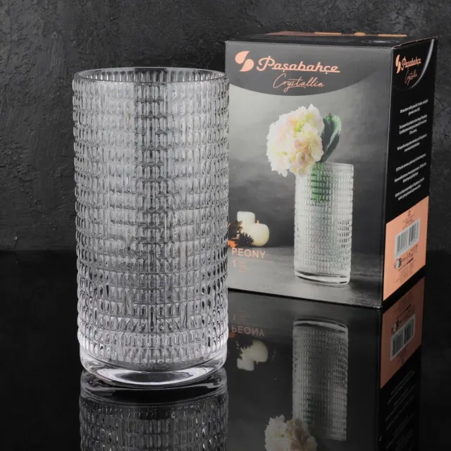 Paşabahçe Pasabahce Peony - Crystall Glass - Glazen Vaas - 260 mm - Handgemaakt transparant