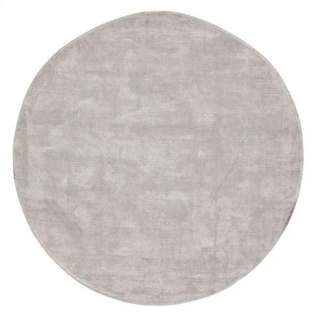 Must Living La Belle vloerkleed rond viscose lichtgrijs - Ø250 cm