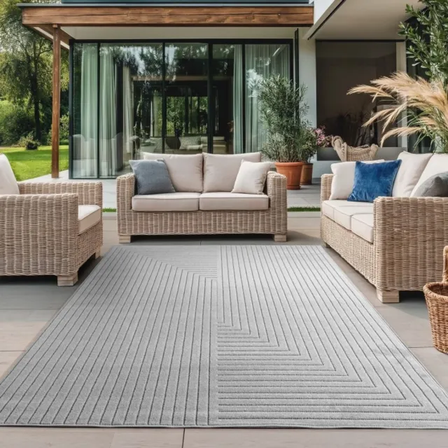 TapisTrend Buiten- en terraskleden Geld 200x290 cm buitenkleed voor woonkamer en slaapkamer, UV-bestendig, bohemian stijl, platgeweven