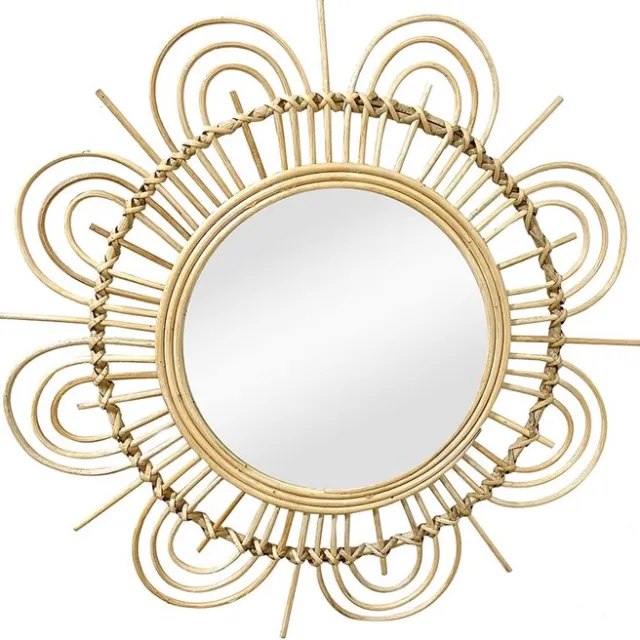 Padiro spiegel - 51 x 51 x 2 cm - Naturel - Rotan