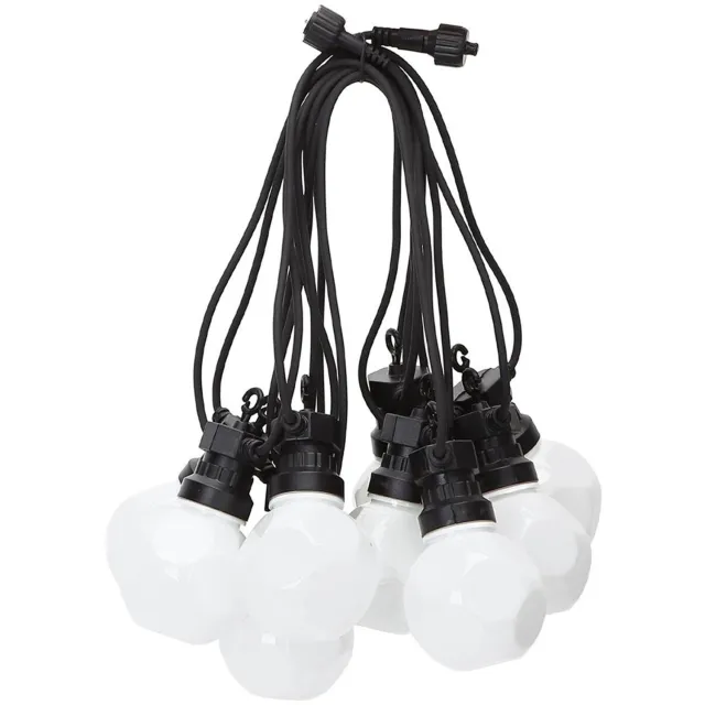 Qualu LED Lichtsnoer - Igia Suci - Warm Wit 3000K - 6W - 8 Meter - 10 LED's Wit - Waterdicht IP44 - Zwart