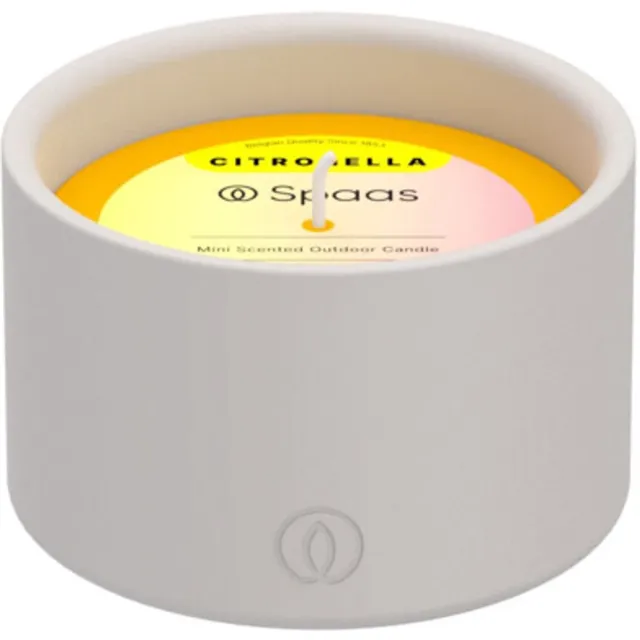 Spaas Mini Citronella Buitenkaars Brandduur ± 15 u Levendig Geel crème