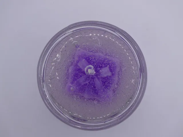 Small creations Kaars in pot. Cadeautje voor jou. Met gel wax gemaakt. Paars