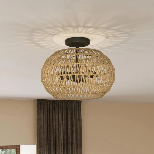 Quoizel LED Plafondlamp Casablanca | 3X E27 Max 60W | Palladian Bronze Brons