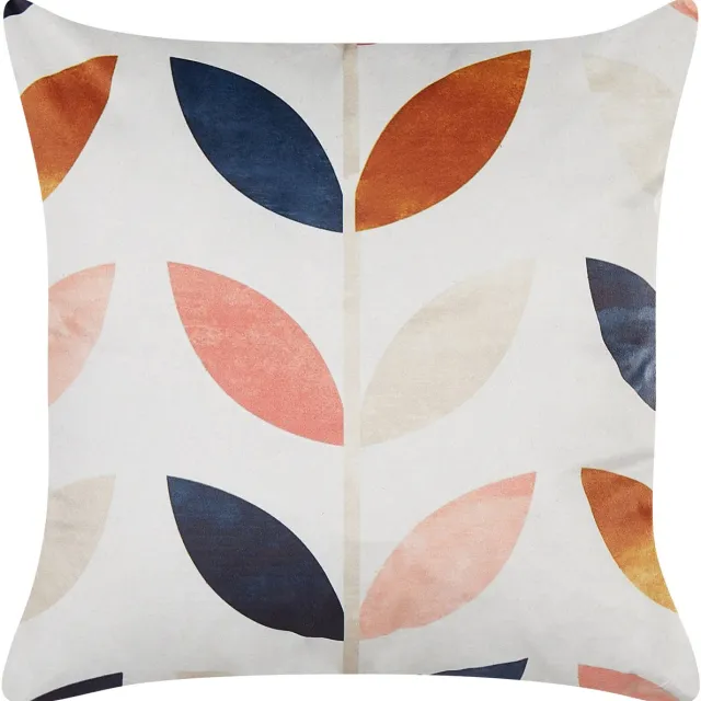 Beliani QUINOA - Sierkussen - Gebroken wit - 45 x 45 cm - Fluweel Meerkleurig