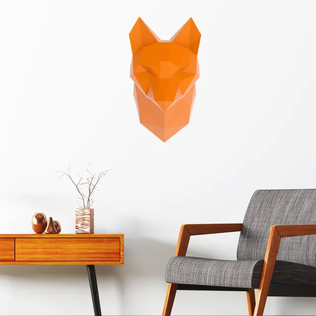 Ambiance Sticker 3D-sticker origami oranje vos 100 x 55 cm Multi color