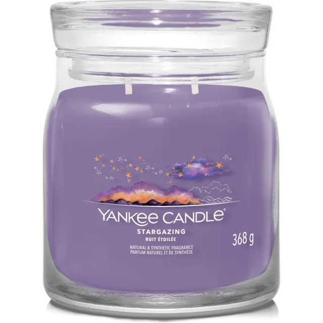 Yankee Candle Stargazing Medium Geurkaars - 50 branduren - 2 lonten Paars