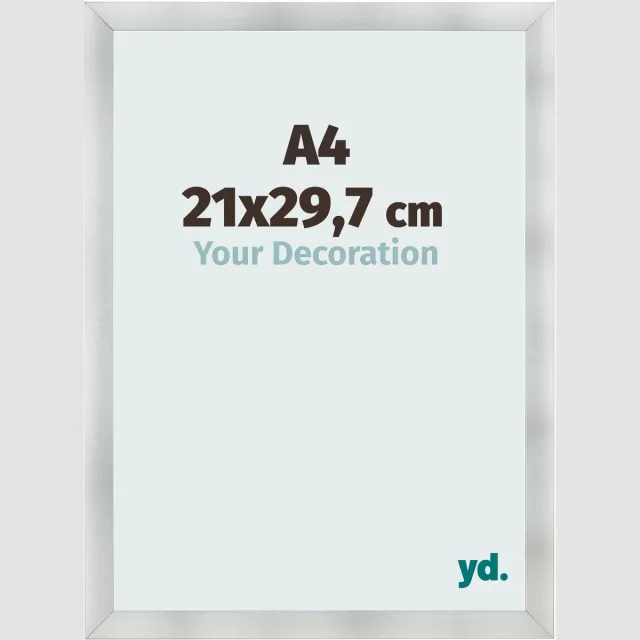 yd. Your Decoration - Fotolijst A4 21x 29,7 cm - MDF - Aluminium Geborsteld - Pisa
