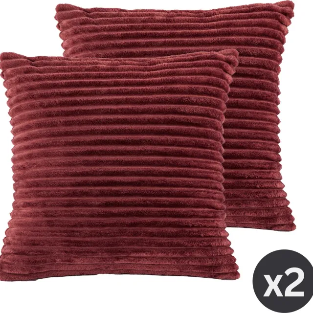 Tiseco HOME STUDIO - Kussen (gevuld) RIBBLE - SET/2 - microflannel - 45x45 cm - applebutter Apple butter