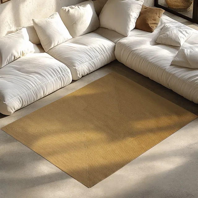 Tectake Vloerkleed 120 x 170 cm – Gevlochten Kleed in Jute-Look – Boho Vloerkleed voor Binnen en Buiten – Weerbestendig en Onderhoudsvriendelijk – Natuurkleur