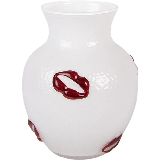 Clayre & Eef Vaas Ø 13x16 cm Wit Glas