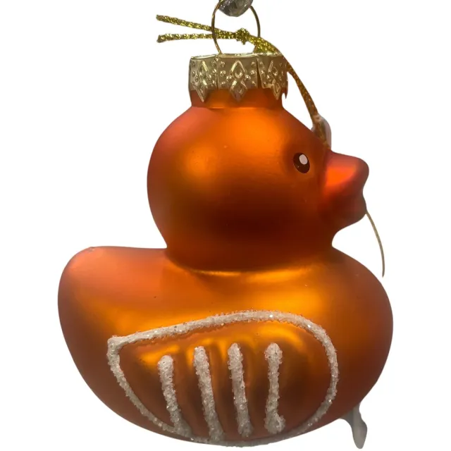 Galerie de voorst Badeend Kerstbal Ducky – Oranje – Glazen Kersthanger – 8 x 7 x 7 cm