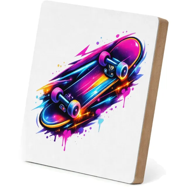 Mr Cadeautjes MDF staande fotolijst 15,2 x 15,2 - design Neon sportenergie met een futuristische uitstraling | cadeau Wit