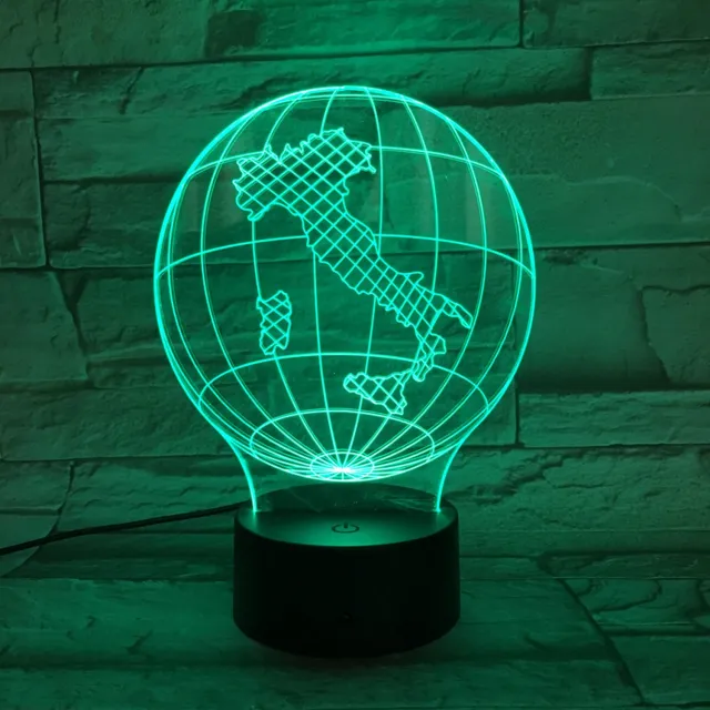 MC Living 3D Led Lamp Met Gravering - RGB 7 Kleuren - Italie