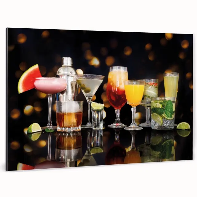 XXL Direct Fotoprint op aluminium - Cocktails - 90x60 cm | Superhoge printkwaliteit afdruk | Extra stevig 4 mm Alupanel-Blauwbond | Voorzien van een matte afwerking | Inclusief UV-coating | Geschikt voor binnen én buiten Meerkleurig
