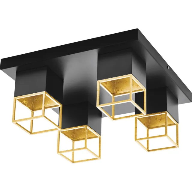 EGLO Montebaldo Plafondlamp - GU10 - 38 cm - Zwart/Goud