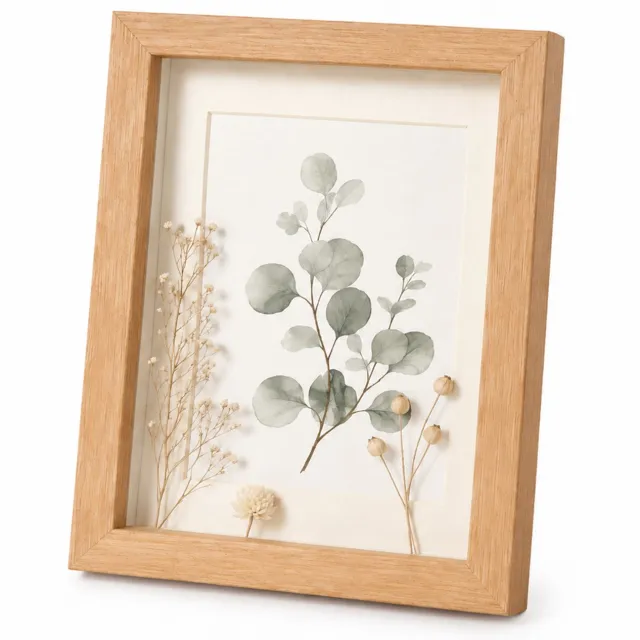 SWGOTA MDF-fotolijst in naturel houtkleur, 12 x 16 inch (30 x 40 cm), 2 cm binnenruimte, met glas en afbeelding