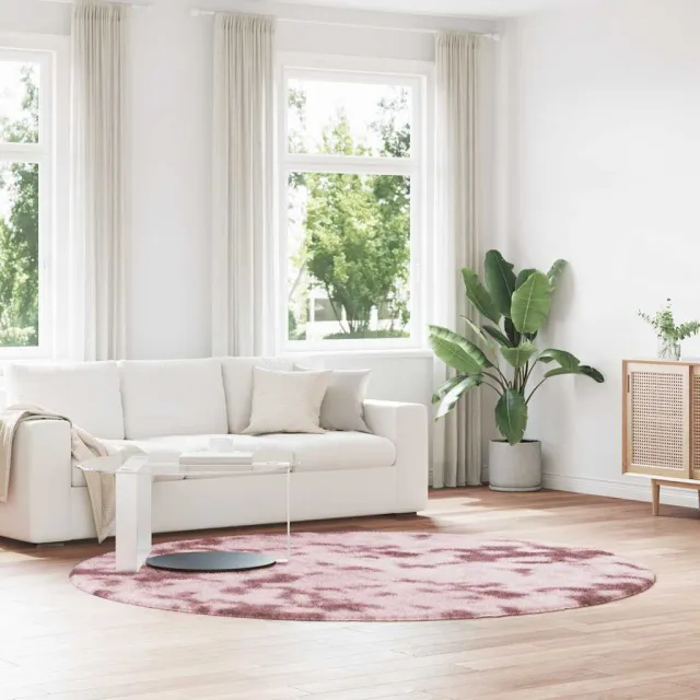 vidaXL Hoogpolig vloerkleed NAVARRA 240x240 cm polyester stoffig roze, foto 2
