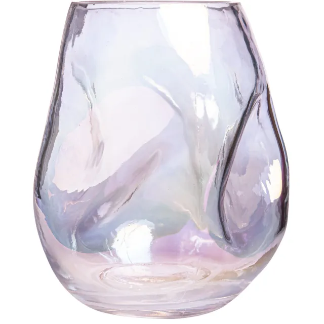 QUVIO Vaas ingedeukt, glas, parelmoer Transparant
