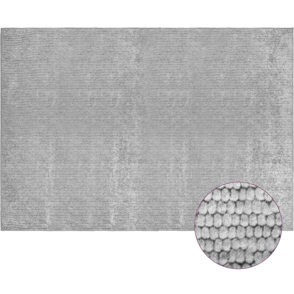 vidaXL Vloerkleed Grijs 120 x 180 cm 100% Polyester 3 mm Wasbaar