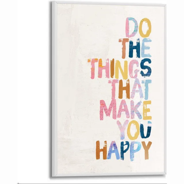 Reinders Schilderij Kies je geluk - 30 x 20 - Papier - REINDERS Beige Wit
