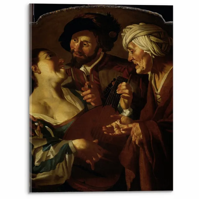 KuijsFotoprint Acrylglas - Oude meesters - De koppelaarster, Dirck van Baburen - 30x40cm Foto op Acrylglas (Wanddecoratie op Acrylglas) Bruin