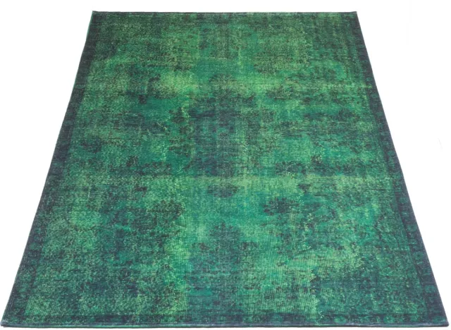 Veer Carpets Vloerkleed Yves Groen 200 x 290 cm - Laagpolig Synthetisch Vloerkleed – Vintage / Klassiek Medaillon