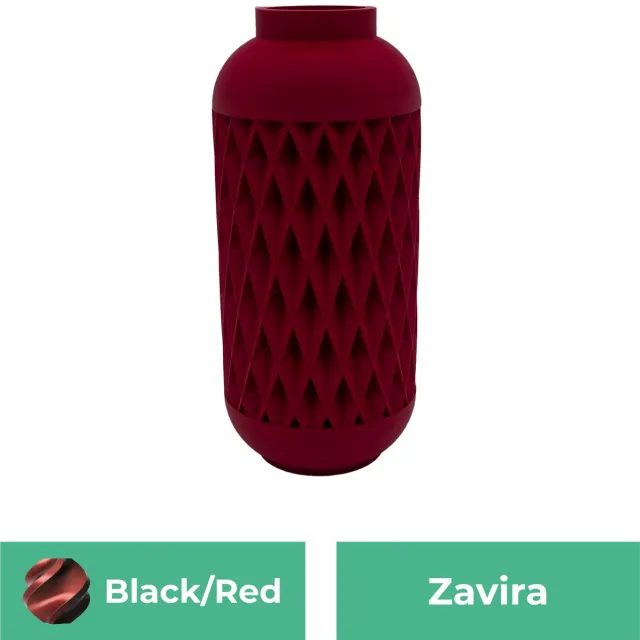 Lovora Zavira moderne vaas – Decoratieve vaas - Zwart / Rood - 3d geprinte vaas – geschikt voor droogbloemen - 20CM