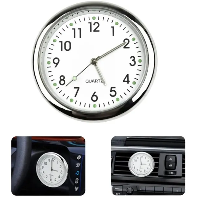 carmdering Ronde Vorm Lichtgevende Dashboard Kok - Lichtgevende mini auto klok - Auto Dashboard Klok - Mini Autoklok - Auto lichtgevende miniklok - Kleine Mini Analoge Klok - auto accessories - Zwart-1 stuks