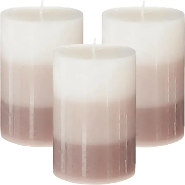 Atmosphera Geurkaars Nina - 3x stuks - Vanille - 45 branduren - 7 x 10 cm Beige