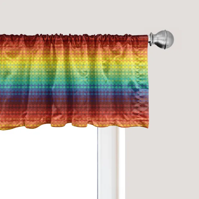 ABAKUHAUS Fiesta Raamvalletje, Gordijnvalletje voor Keuken en Slaapkamer met Tunnelzoom, 137 cm x 30 cm, Multicolor Veelkleurig