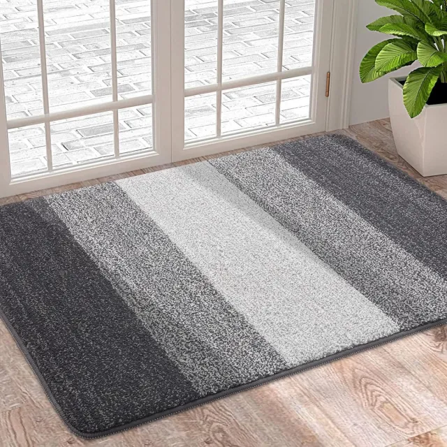 VHV Deurmat - Droogloopmat - Voetmat - Antislip deurmat - Absorberende deurmat - Binnenmat voordeur - Buitenmat entree - Moddermat - Voor hal - Voor voordeur - Voor woonkamer grijs