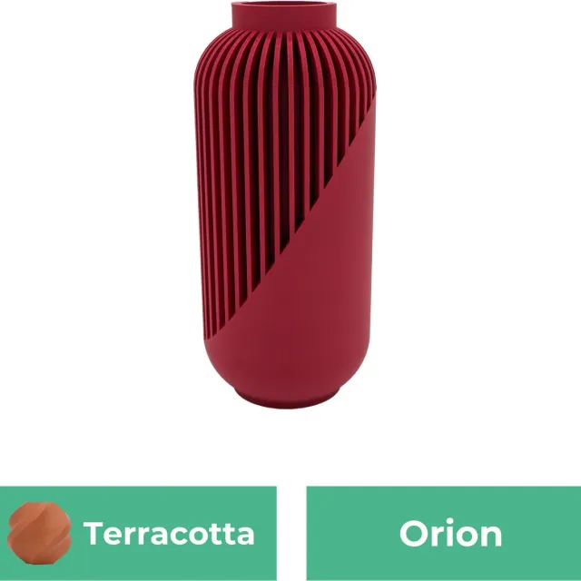 Lovora Orion moderne vaas – Decoratieve vaas - Terracotta - 3d geprinte vaas – geschikt voor droogbloemen - 20CM