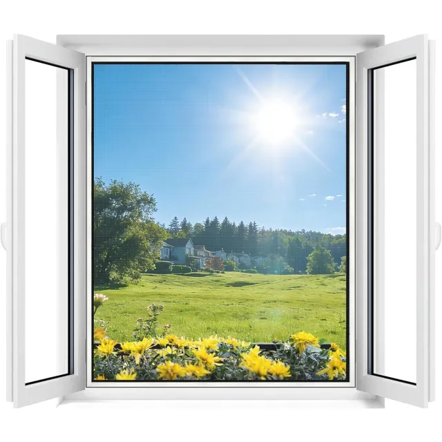 Famanu Universele raam transparante vliegenhor, wasbaar gaas, verstelbaar insectennet, max. 130 x 150 cm, wit Neutraal